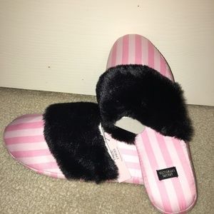 VS pink and black slippers